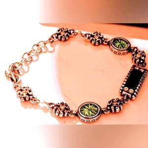 Brighton Green Peridot silver tone size 7.3 inch length Bracelet.